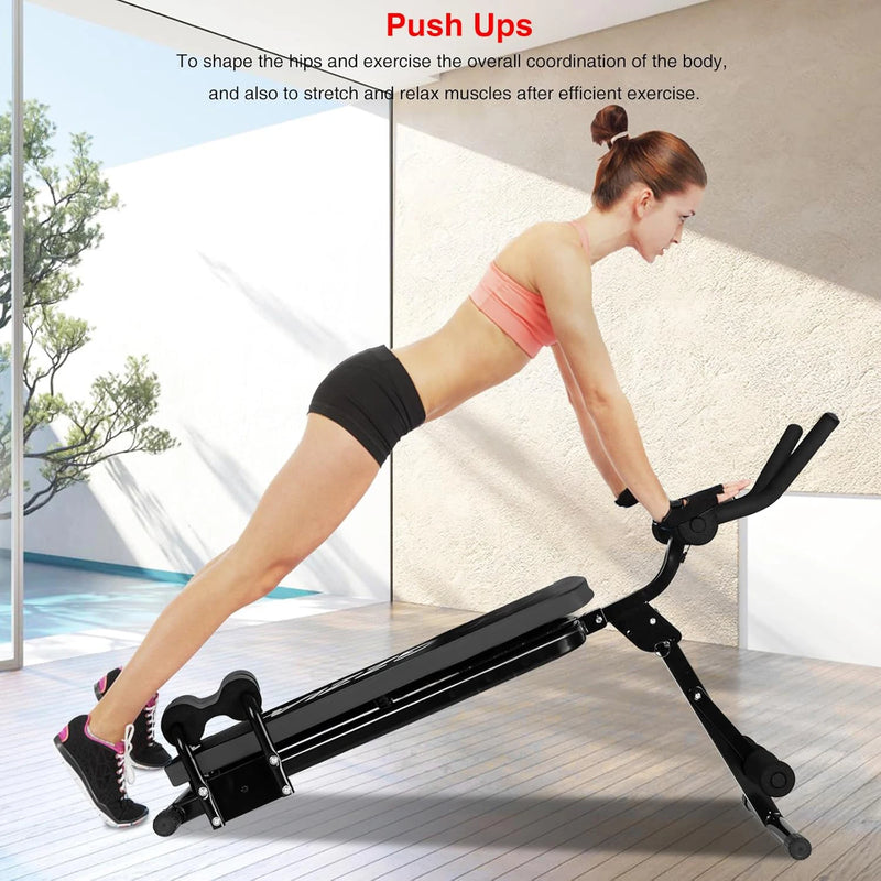 Bigzzia Ab Machine, Ab Workout Equipment Machine for Stomach Workout Foldable Abdominal Trainer Home Gym Adjustable Ab Exercise