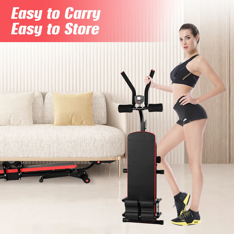 Bigzzia Ab Machine, Ab Workout Equipment Machine for Stomach Workout Foldable Abdominal Trainer Home Gym Adjustable Ab Exercise