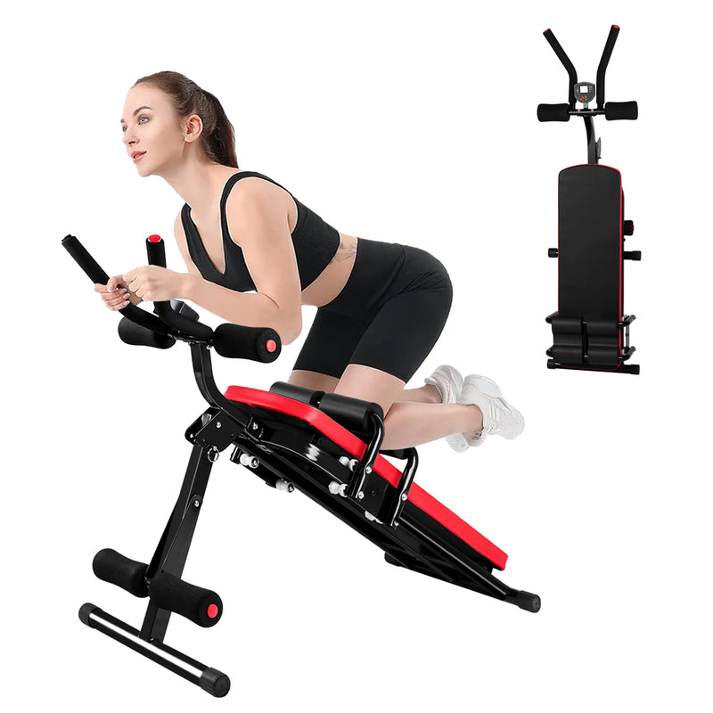 Bigzzia Ab Machine, Ab Workout Equipment Machine for Stomach Workout Foldable Abdominal Trainer Home Gym Adjustable Ab Exercise