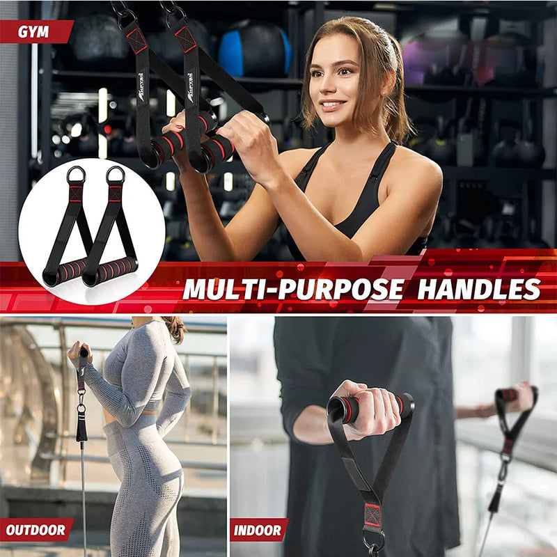 Heavy-Duty D-Ring Metal Gym Handles