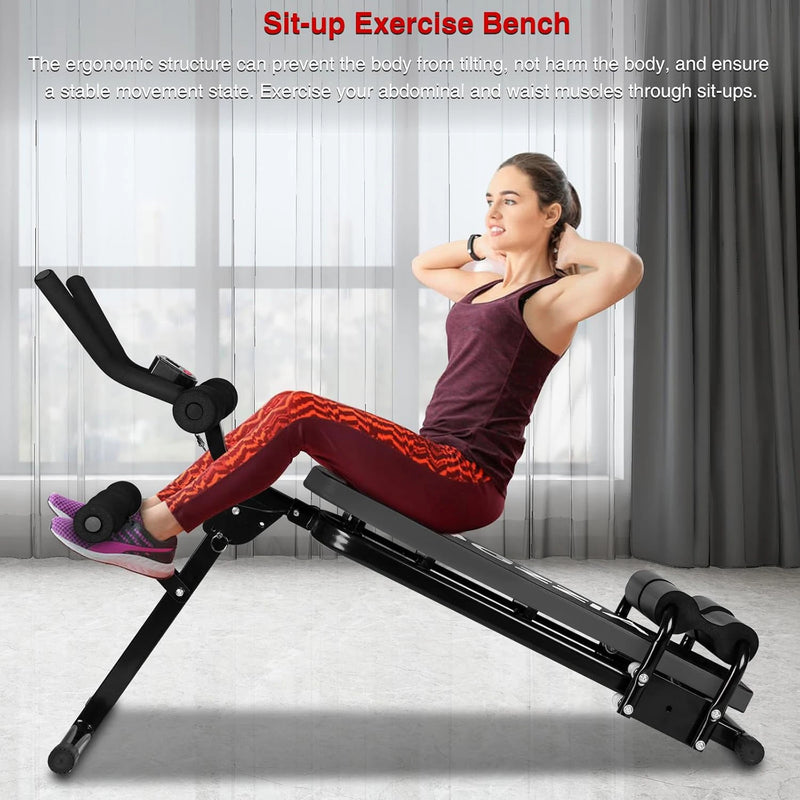 Bigzzia Ab Machine, Ab Workout Equipment Machine for Stomach Workout Foldable Abdominal Trainer Home Gym Adjustable Ab Exercise