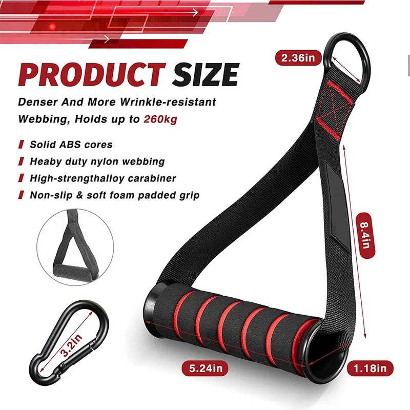 Heavy-Duty D-Ring Metal Gym Handles