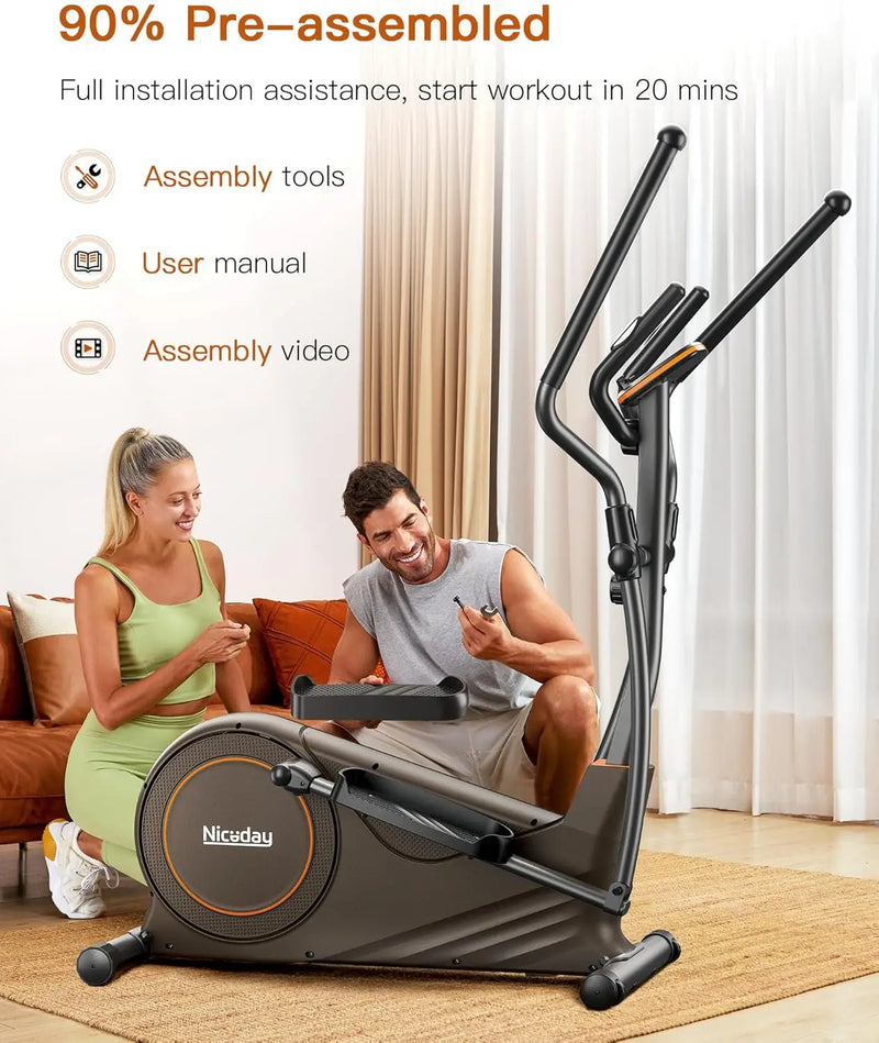 Niceday Elliptical Machine, Elliptical Exercise Machine for Home with Hyper-Quiet Magnetic Driving System, Elliptical Trainer wi