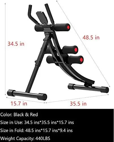 Core & Abdominal Trainers AB Workout Machine Home Gym Strength Training Ab Cruncher Foldable Fitness Equipment