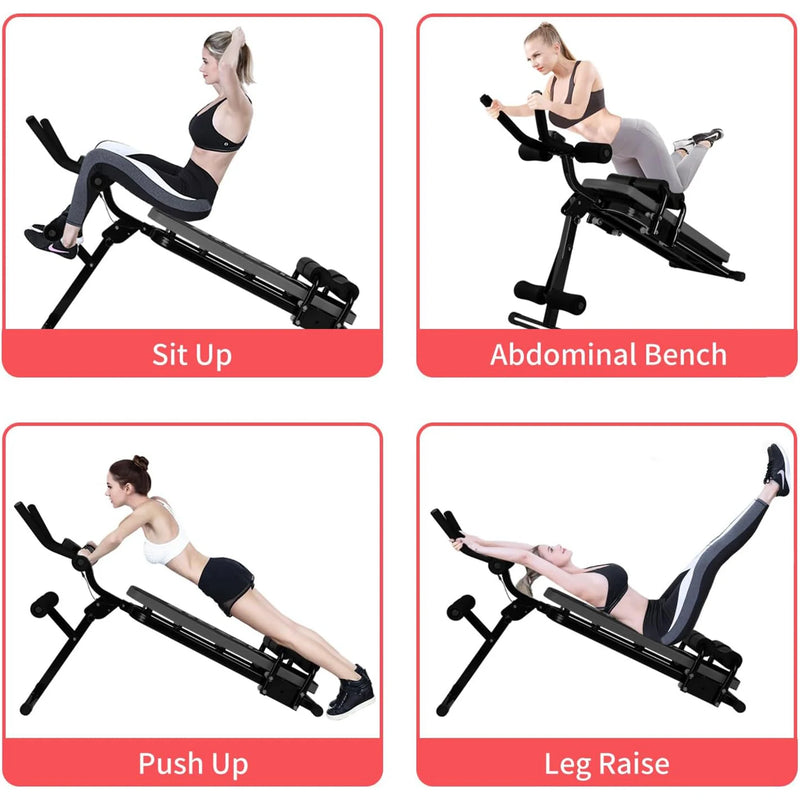 Bigzzia Ab Machine, Ab Workout Equipment Machine for Stomach Workout Foldable Abdominal Trainer Home Gym Adjustable Ab Exercise