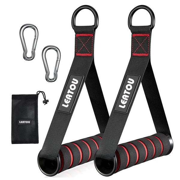 Heavy-Duty D-Ring Metal Gym Handles